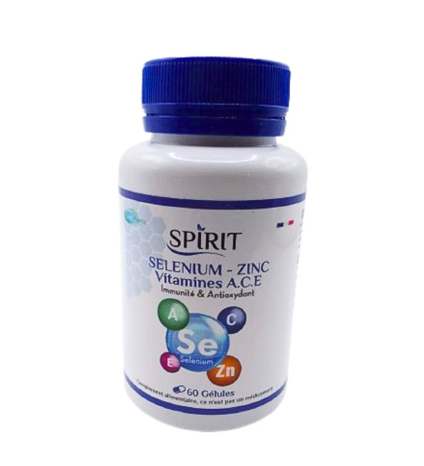 Spirit Selenium Zinc Vitamines A.C.E 60gelules Maroc