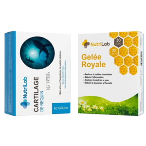 Nutrilab Cartilage De Requin 60 Gelules+Gelee Royale 30 Gelules Maroc